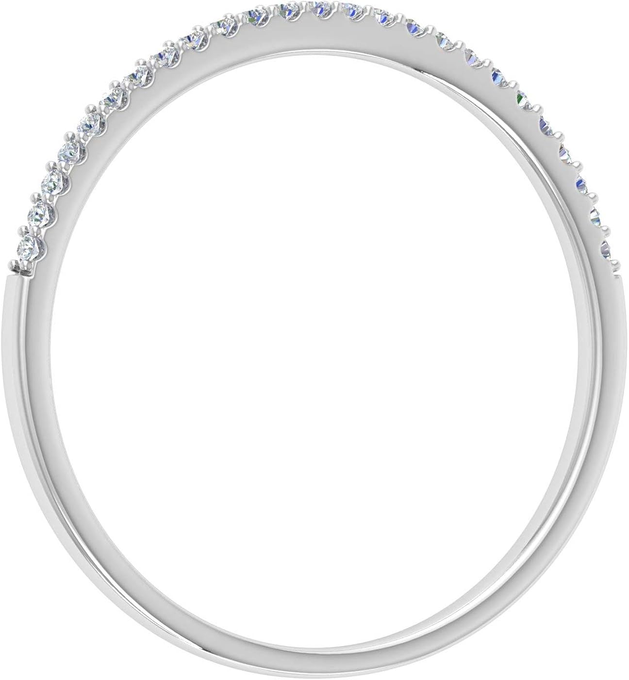 0.08 Carat (ctw) 10k Gold Round White Diamond Ladies Dainty Anniversary Wedding Stackable Ring (I1-I2 Clarity)