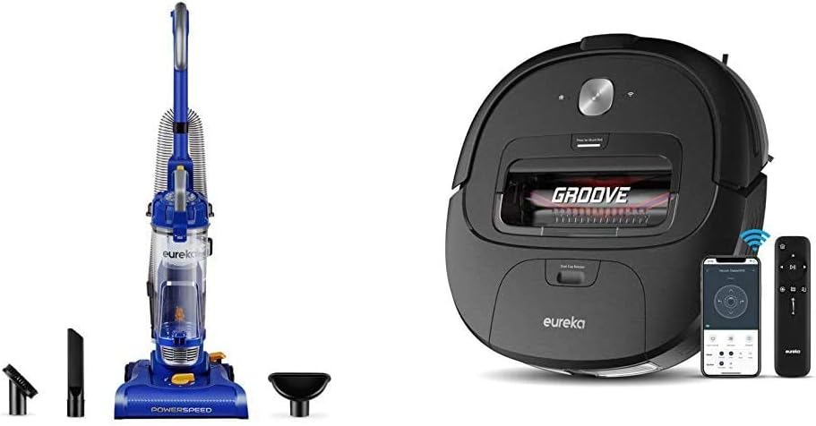 Eureka PowerSpeed Bagless Upright Vacuum Cleaner, Lite w/Groove Robot Vacuum