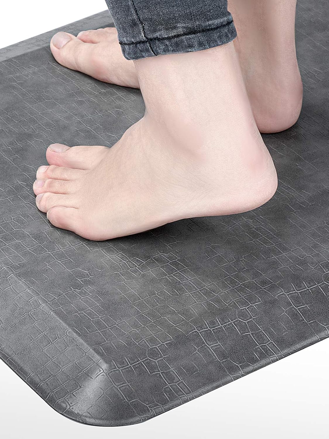 Anti Fatigue Standing Desk Pad - Comfort Floor Mat for Kitchens, Standing Desks and Garages, Relieves Foot, Knee, and Back Pain, Thicken Core Foam Phthalate Free (20x32x3/4-Inch)