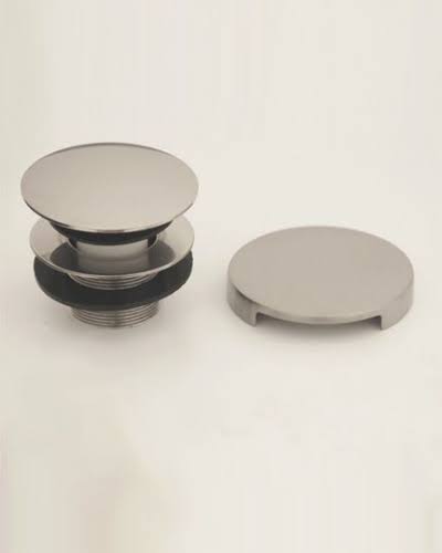 Jaclo 537-PEW Toe Control Drain STRAINER with Round No Hole Faceplate - Pewter