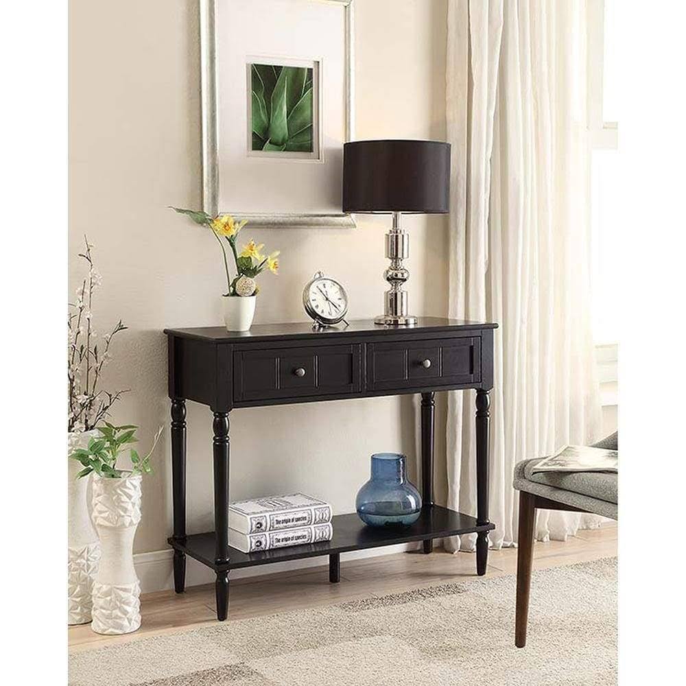 Convenience Concepts French Country 2-Drawer Console Table, Black