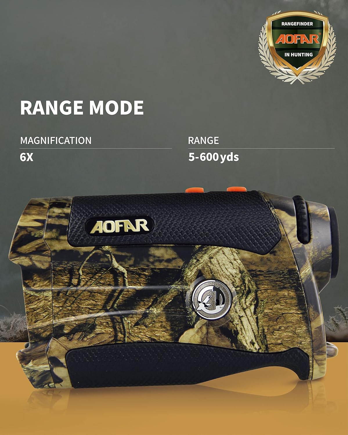AOFAR HX-1200T Range Finder for Hunting Archery, 1200 Yards with Angle and Horizontal Distance, Shooting Wild Waterproof Coma Rangefinder, 6X 25mm, Range and Bow Mode, Free Battery Gift Package