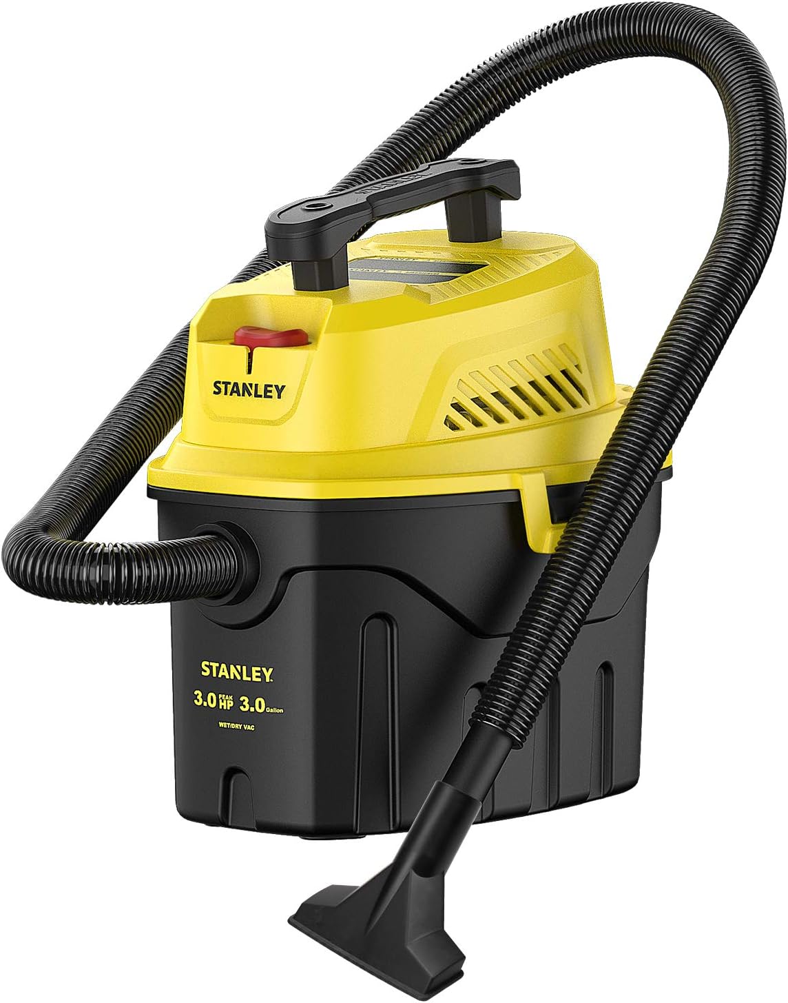 Stanley SL18910P-3 Wet/Dry, 3 Gallon, 3 Horsepower, Portable Car Vacuum, 3.0 HP AC, Black+Yellow Pack of 2