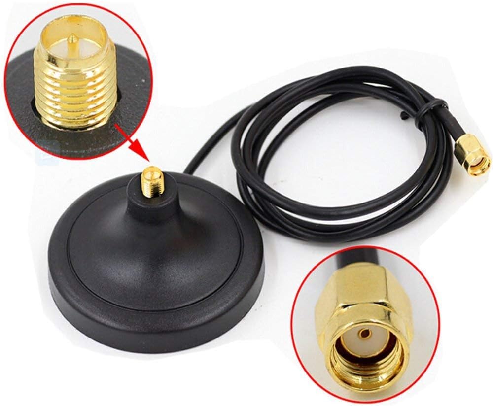 Wi-Fi Antenna Base, HUACAM HCM35N Wi-Fi Antenna Magnetic Stand Base RP SMA Male to Female Connector with 10 ft Extension Cable