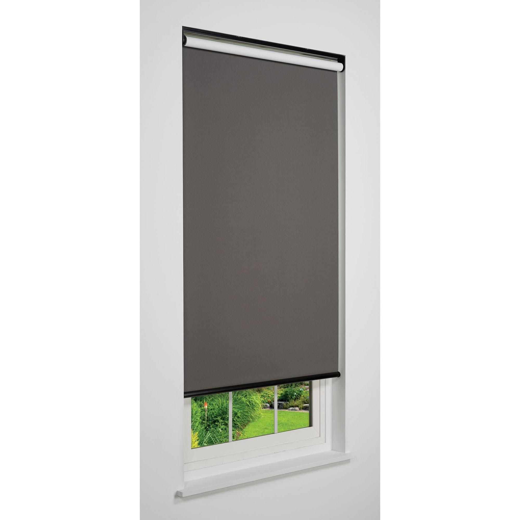 Linen Avenue Cordless Blackout Roller Shade, Dark Grey 37 W x 78 H