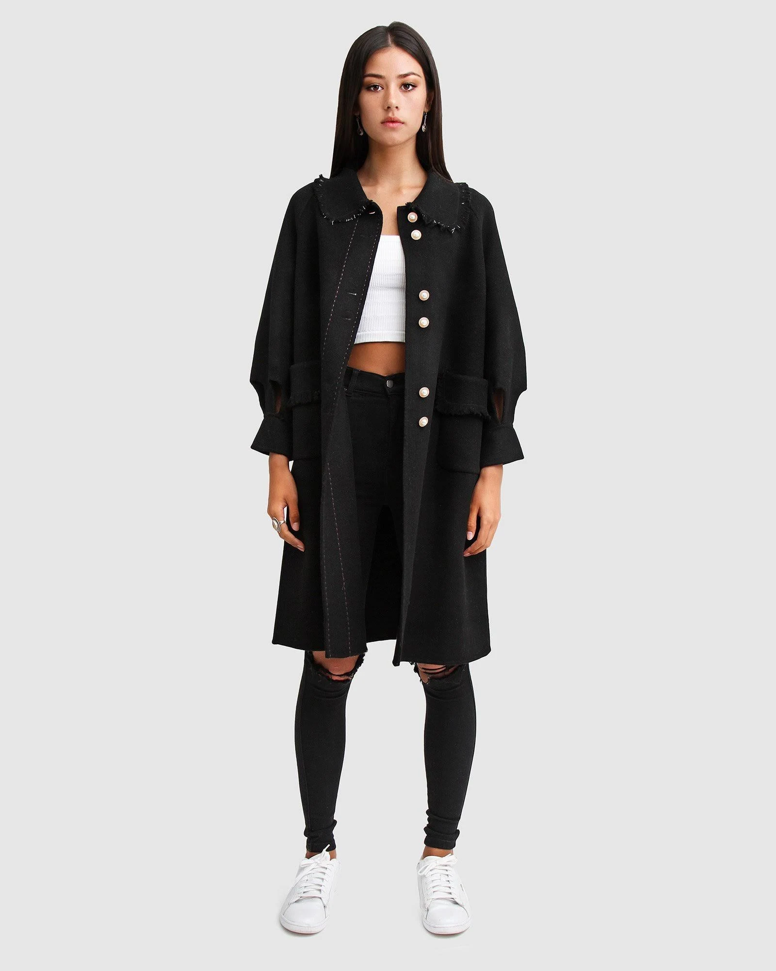 Lived in Love Wool Blend Coat - Black - L