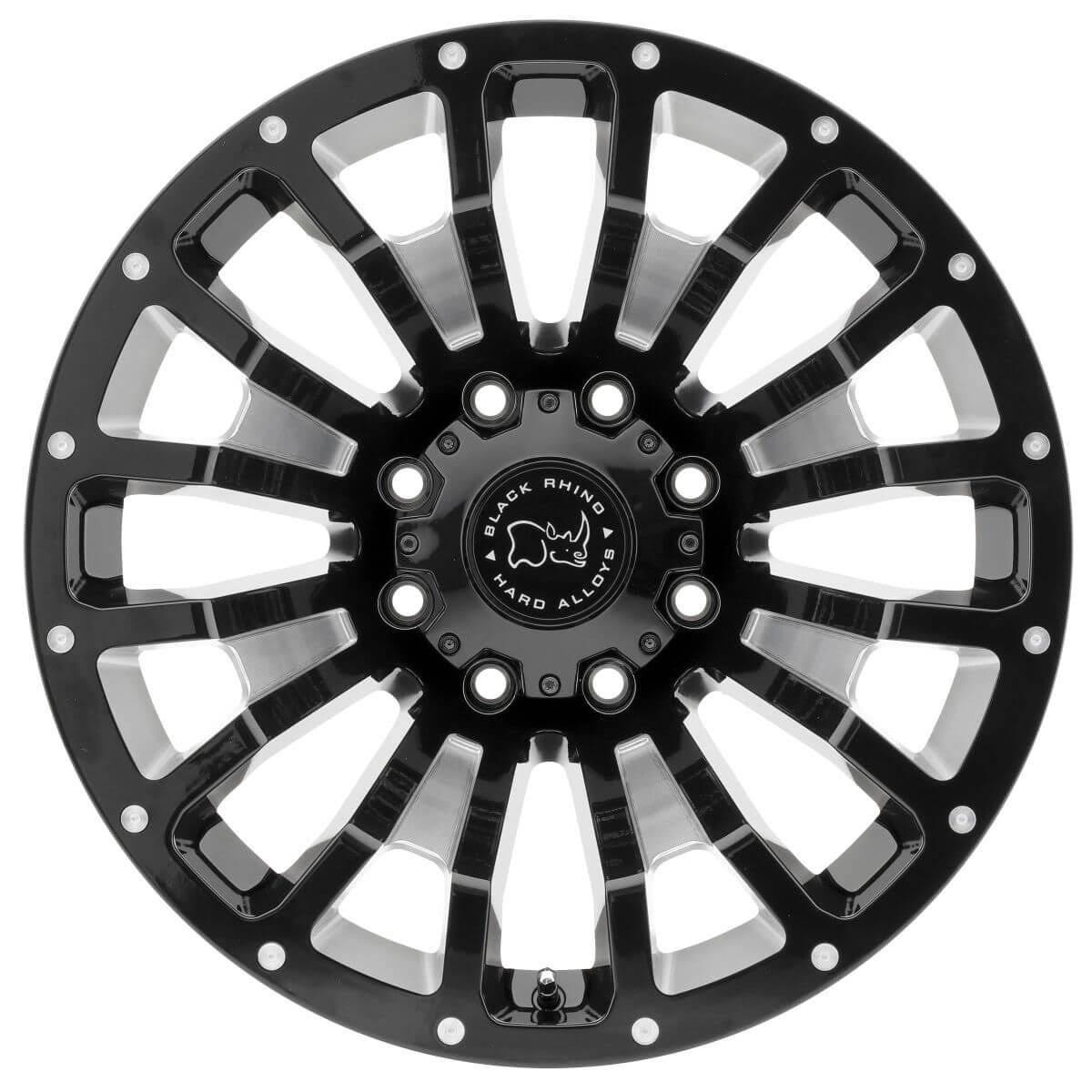 Black Rhino Pinatubo Milled Gloss Black Wheels | 2012PNT-48180B25
