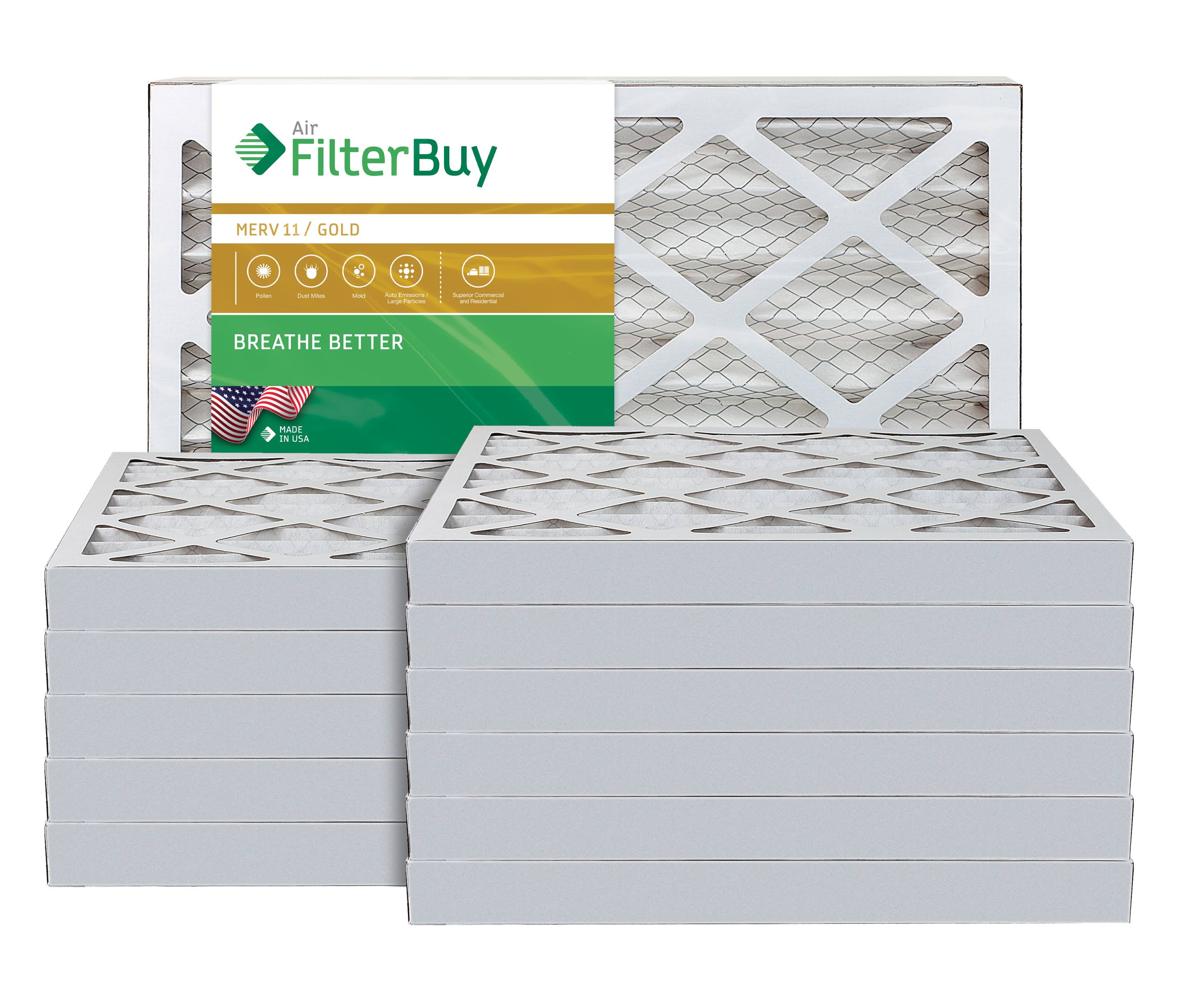 AFB Gold MERV 11 16x30x2 Pleated AC Furnace Air Filter. Pack of 12 Filters. 100% produced in The USA.