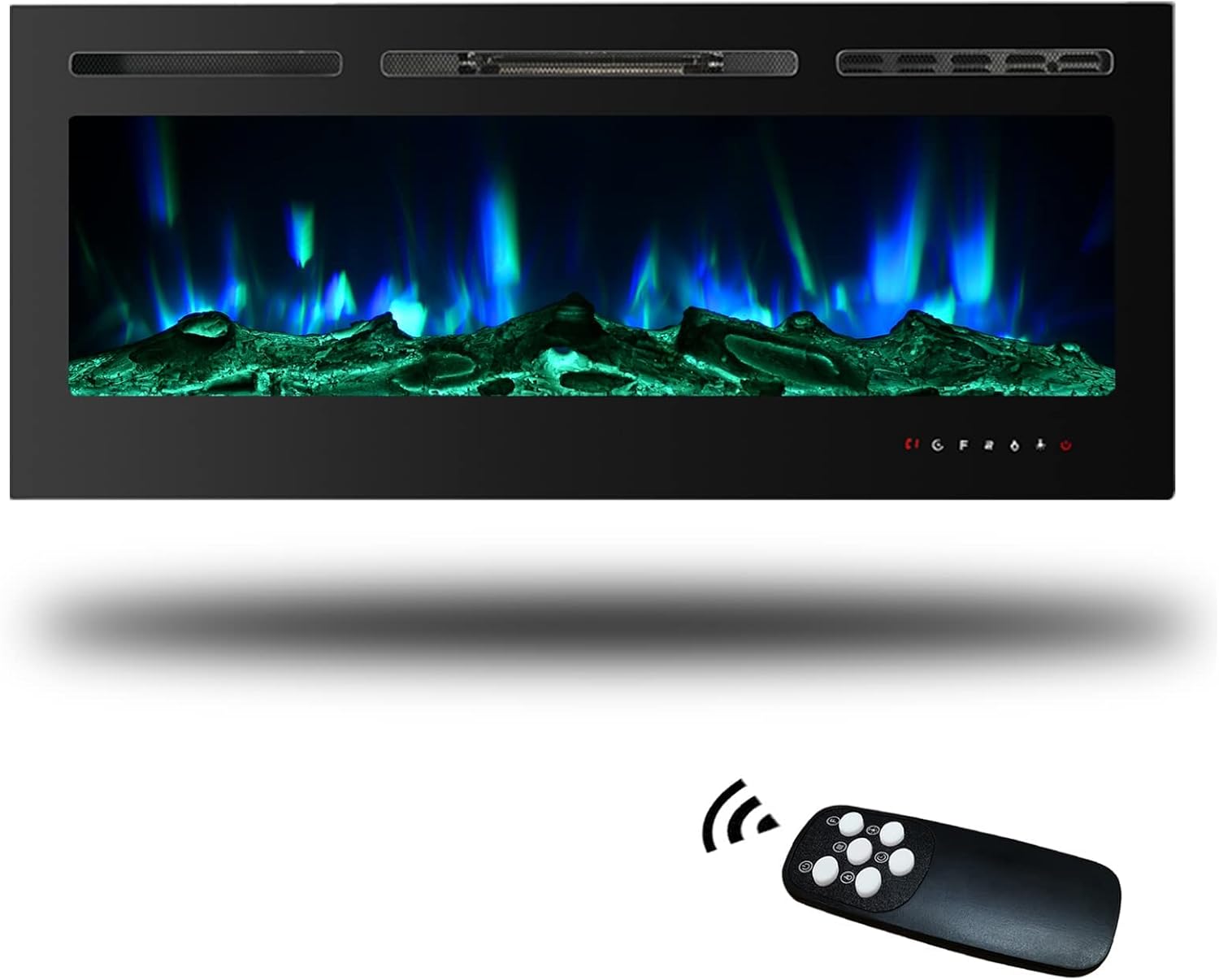 iw I WISH 50 inch Electric Fireplace Inserts, Wall Mount Fireplace, Led Fireplace, Recessed Electric Fireplace, for Living Room