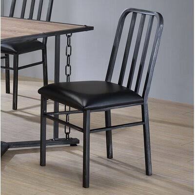 Maidenhead Metal Slat Back Side Chair in Black Williston Forge