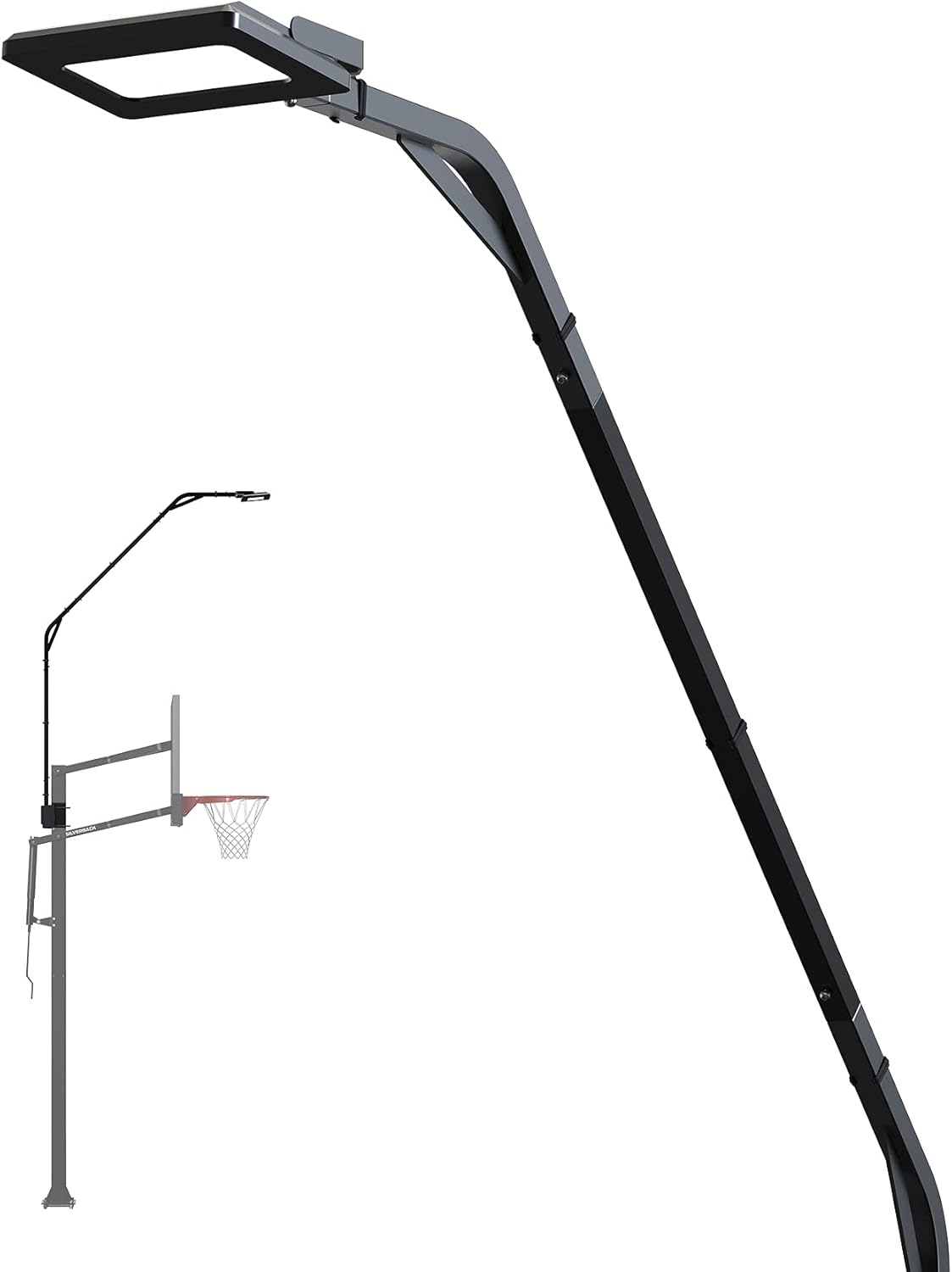 Silverback LED Basketball Hoop Light Illuminates Backboard, Rim, and Court and Fits Square and Goaliath In-Ground Hoops