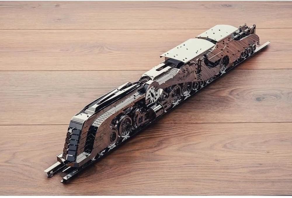 Timeformachine 3D Model kit Vintage Scale Model Train kit Dazzling Steamliner-Moving Wind-Up Train Model | 3D Puzzle for Adults-Metal DIY Kit Metal Model Collectible DIY Construction Set of a Train