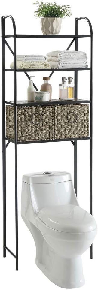 4D Concepts Windsor Space Saver with Baskets, Slate and Weave