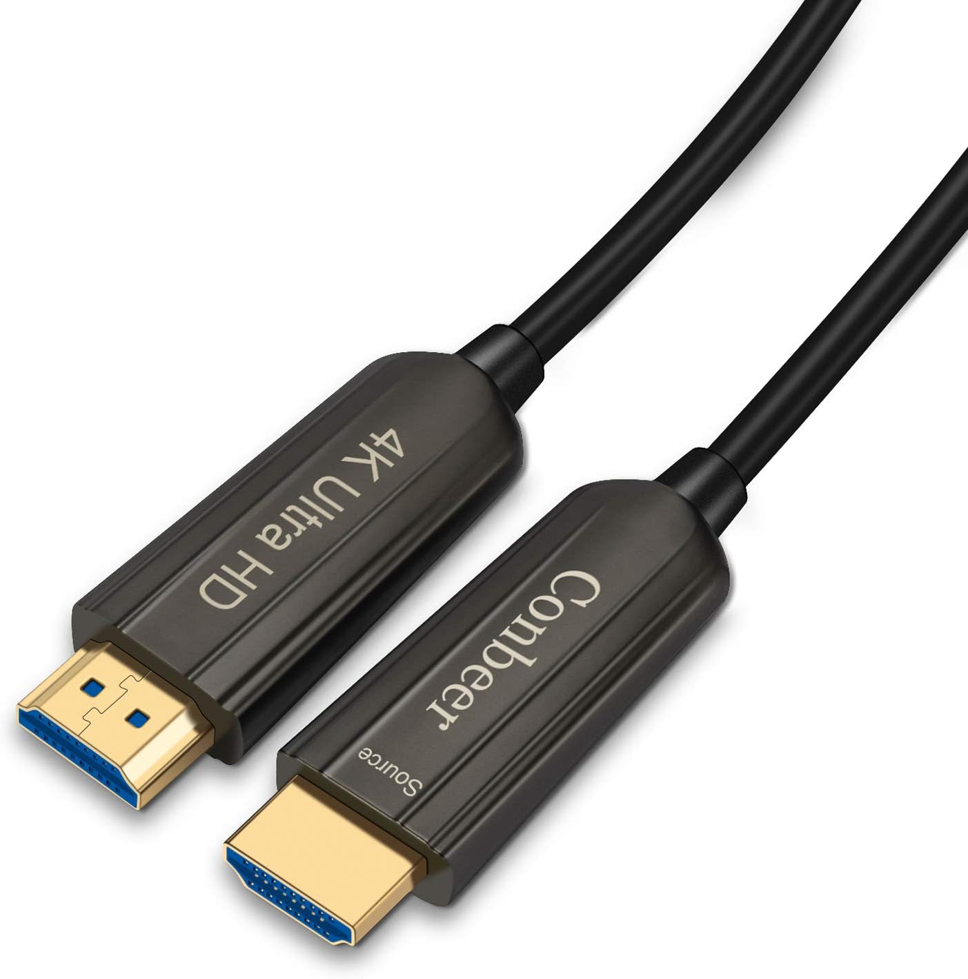 Fiber Optic HDMI Cable,Conbeer 4K High Speed 18Gbs 60Hz 4:4:4 HDMI 2.0 AOC Audio Cable for in-Wall Installation-30M/100F Pack of 2