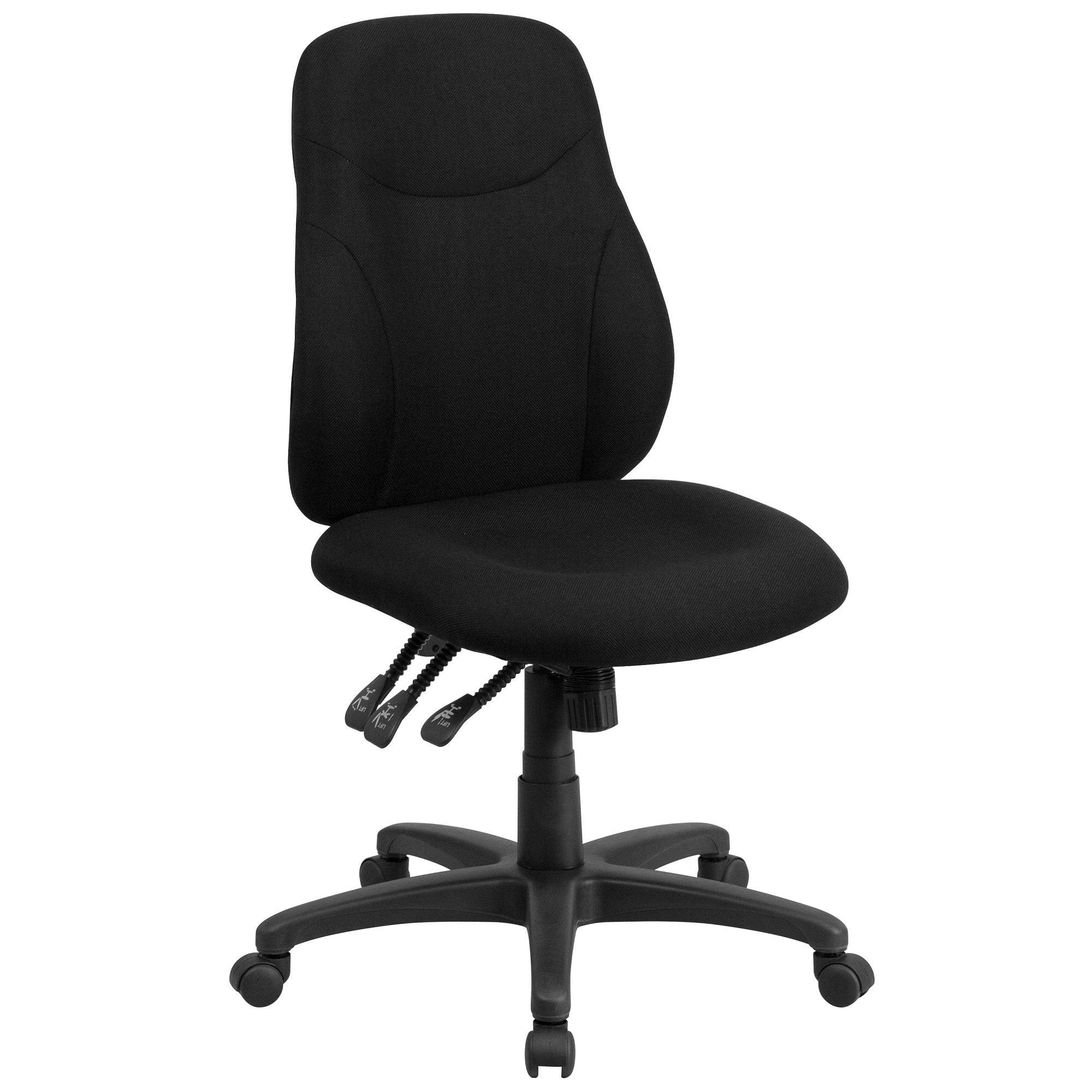 44.5x22 Black Mid-Back Swivel Ergonomic Task Office Chair