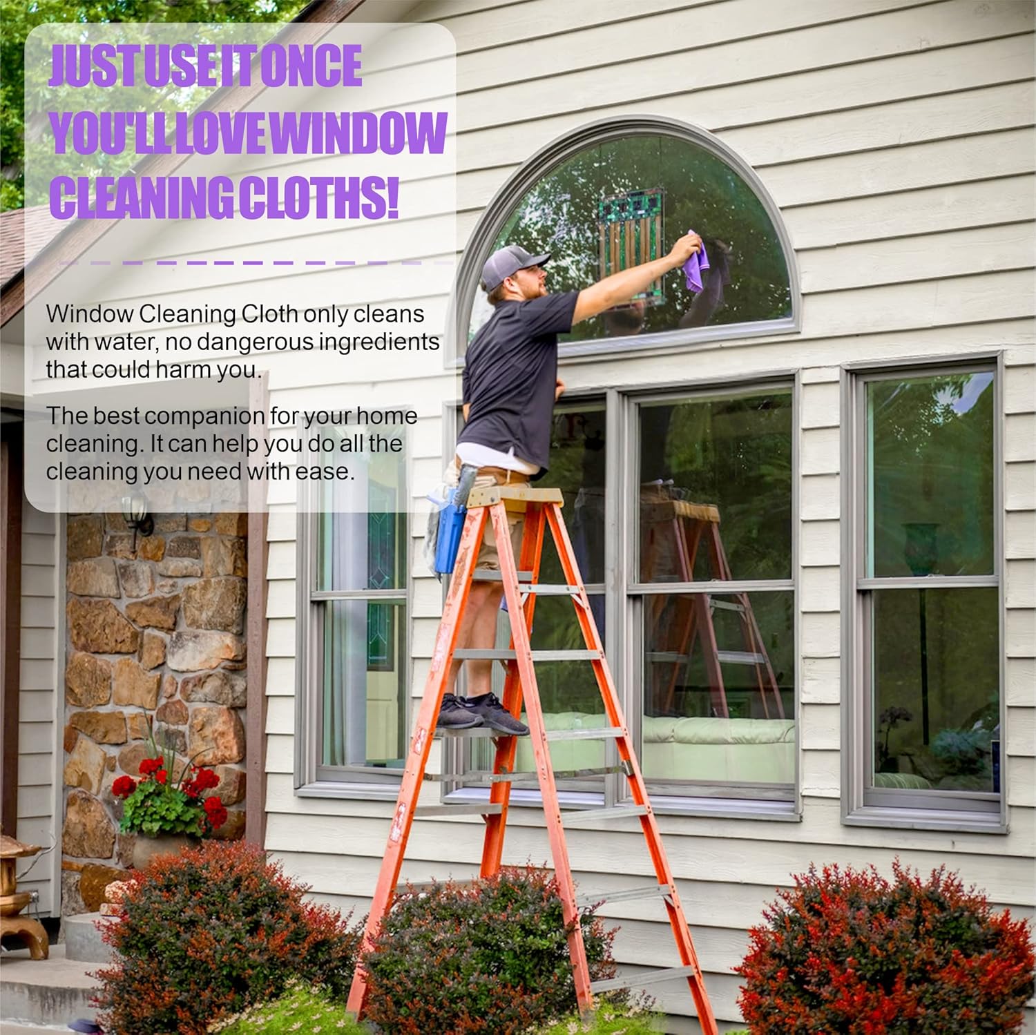 Window Cleaning Cloth & Enviro Cloth, Basic Package Window & Enviro Cloth(Grey and Purple Set)