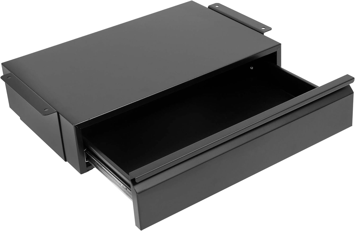 Mount-It! Under Desk Pull-Out Drawer Kit with Smooth Sliding Track | Office Storage Organizer | Mounts to Desktops Tables and Workbenches Over 0.71 Inches Thick | Matte Black Pack of 2