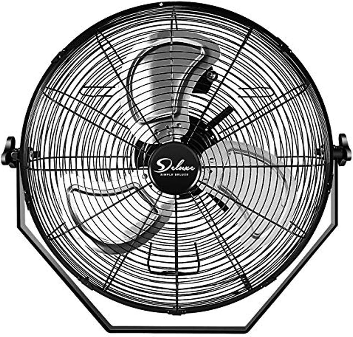 18 Inch Industrial Wall Mount Fan, 3 Speed Commercial Ventilation Metal Fan for Warehouse, Greenhouse, Workshop, Patio, Factory and Basement - High Velocity Pack of 2
