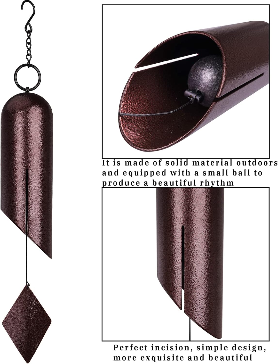 Agirlgle Large Wind Bell Wind Chimes Outdoor Indoor Windbell, 24-Inch Garden Wind Chimes for Patio and Terrace - Best Metal Musical Windchime Outdoor and Home Decoration