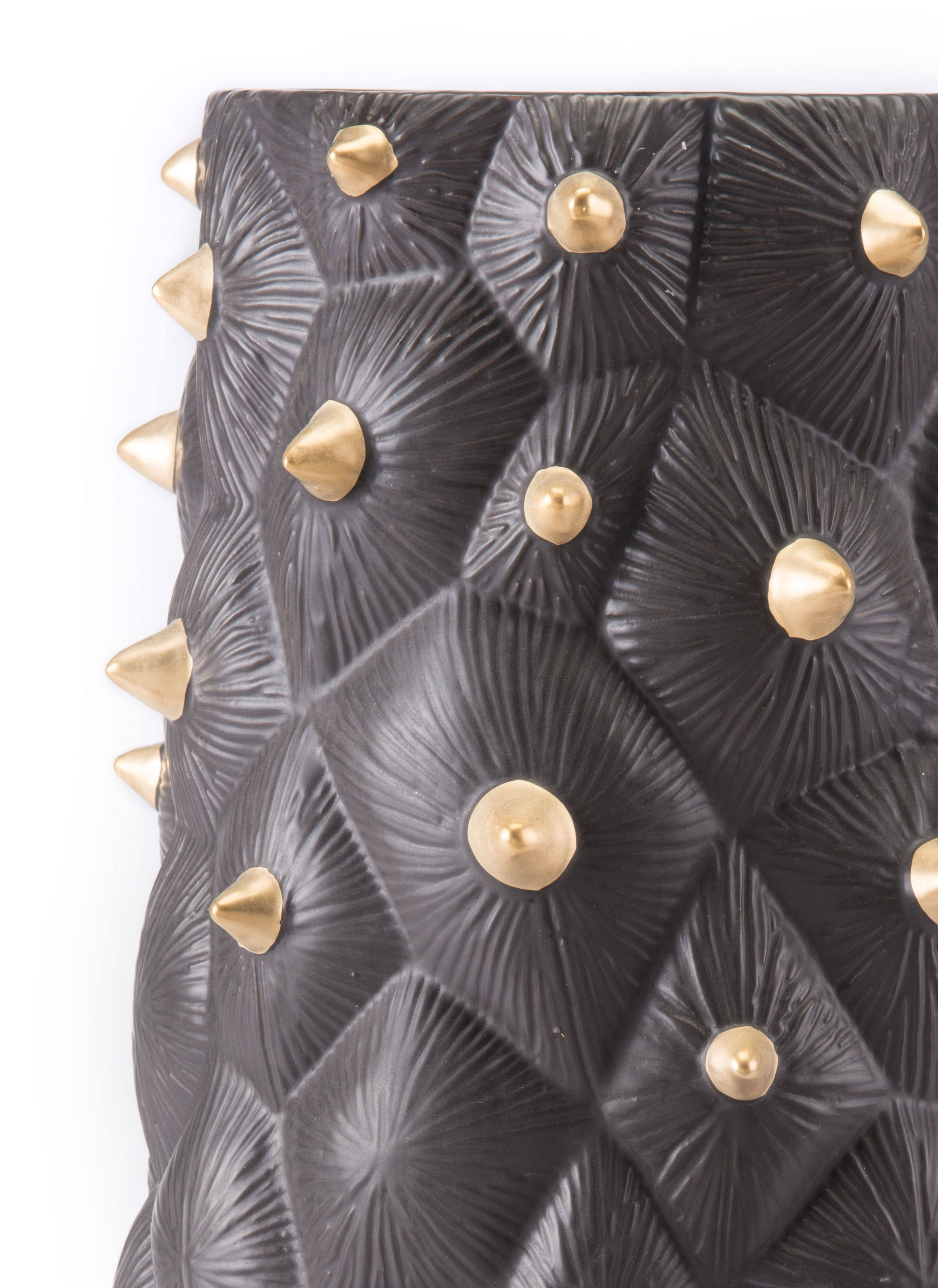 Zuo A10178 Black Cactus Vase Large Black u0026 Gold