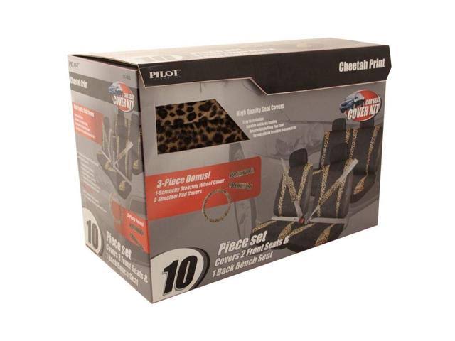 Pilot Automotive (SC-5020) 13-Piece Leopard Trim Combo Kit Low Back Seat Cover