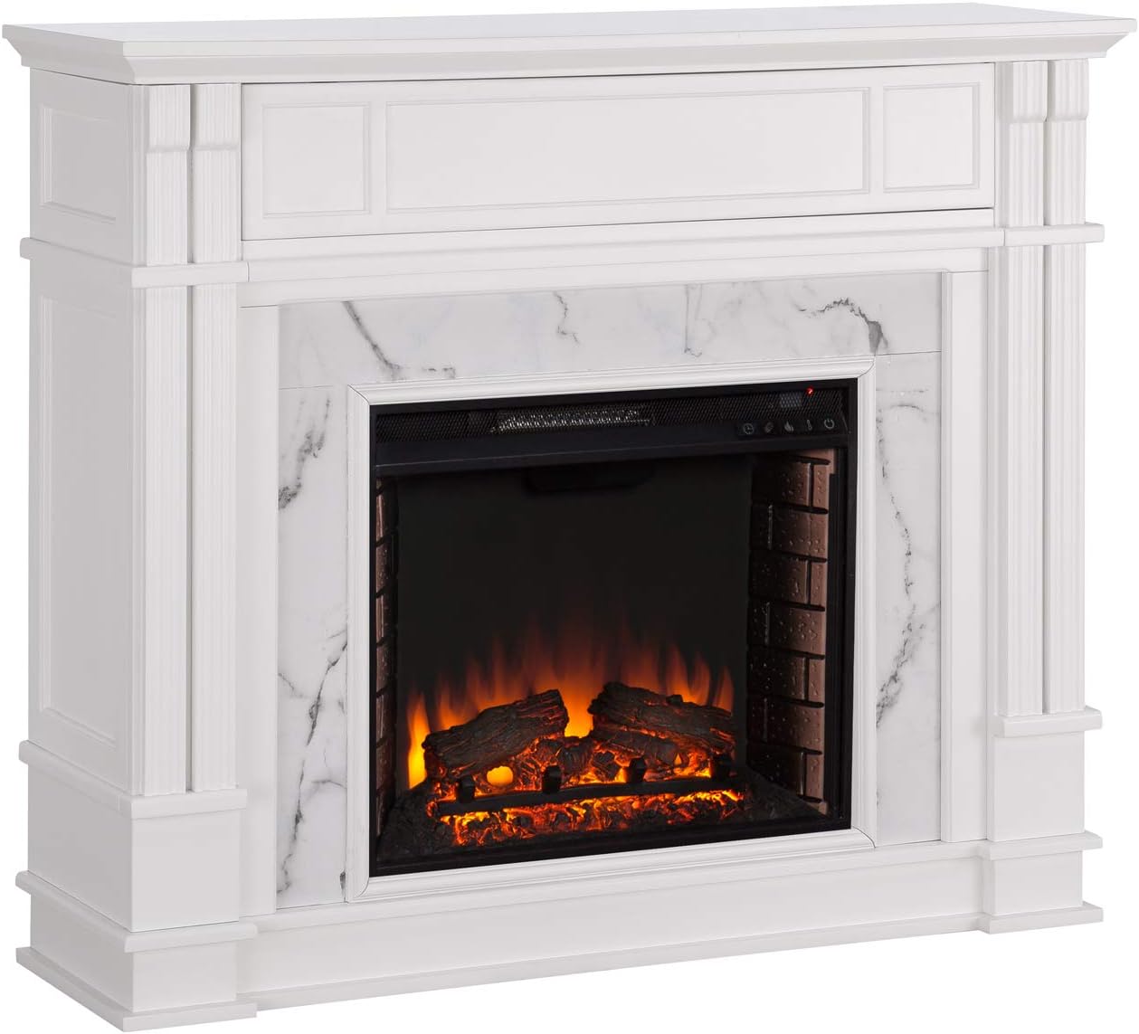Highgate Faux Cararra Marble Electric Media Fireplace