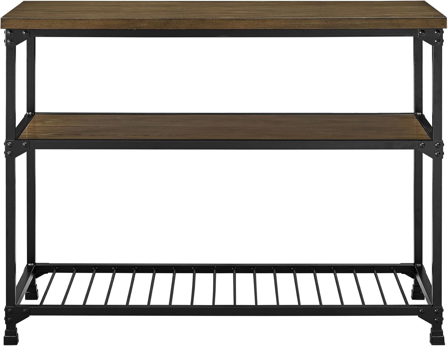 Dorel Living Cassy Multifunction Island, Rustic Antique Oak/Black