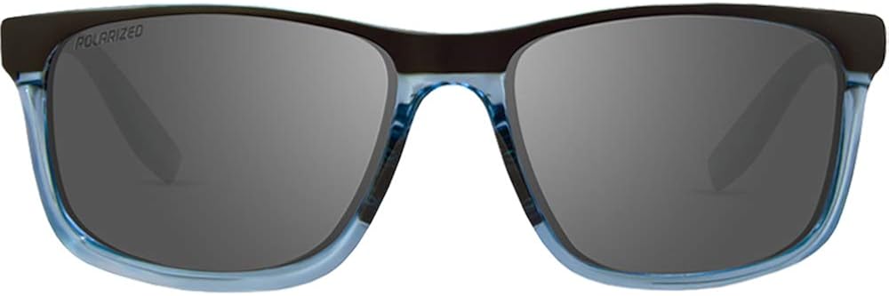 2 Epoch Eyewear Delta Sunglasses Crystal Blue Black Frame Smoke Lens Blue Mirror Lens
