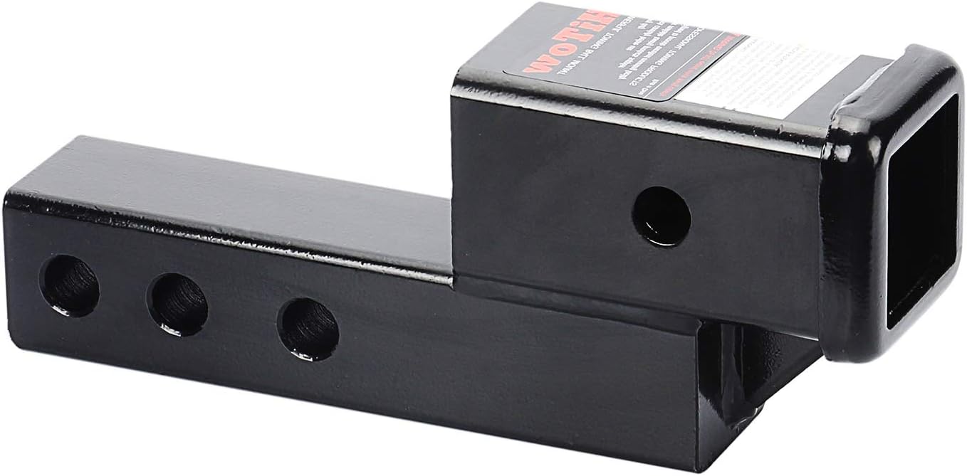 HITOWMFG 2Inch Trailer Hitch Receiver Extension with 2 inch Rise/Drop, Solid Shank Pack of 2