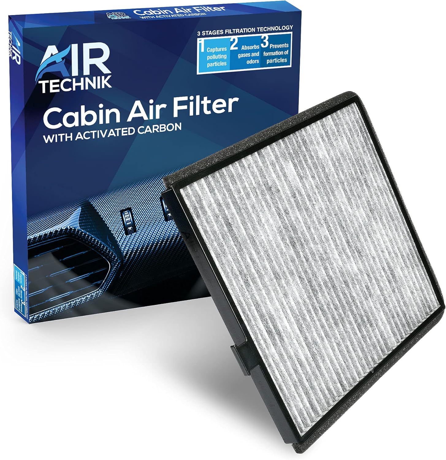 AirTechnik CF8813A Cabin Air Filter w/Activated Carbon | Fits Acura MDX 2001-2006 / Honda Odyssey 1994-2004, Pilot 2003-2008