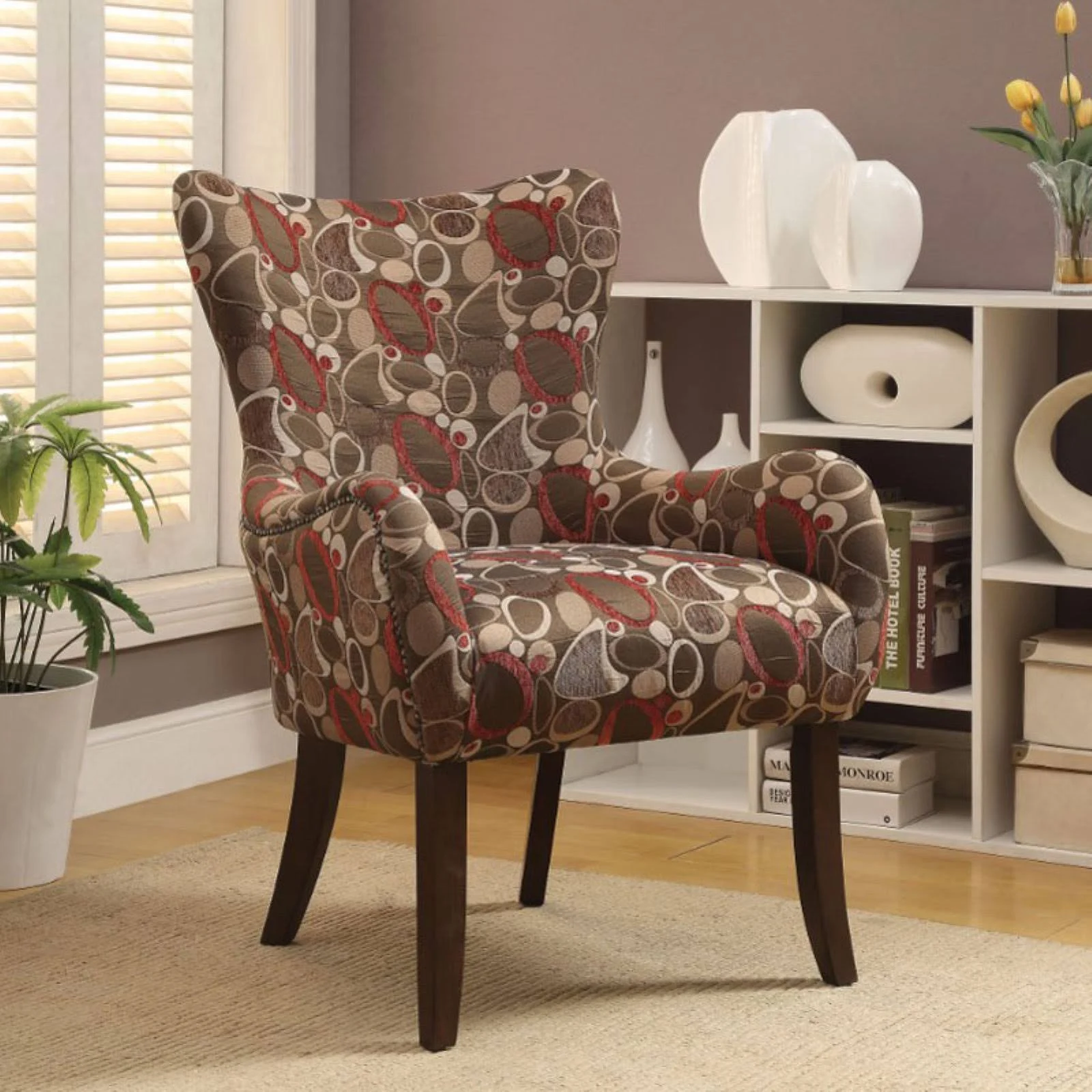 Benzara - Accent Chair, Modern Fabric Print
