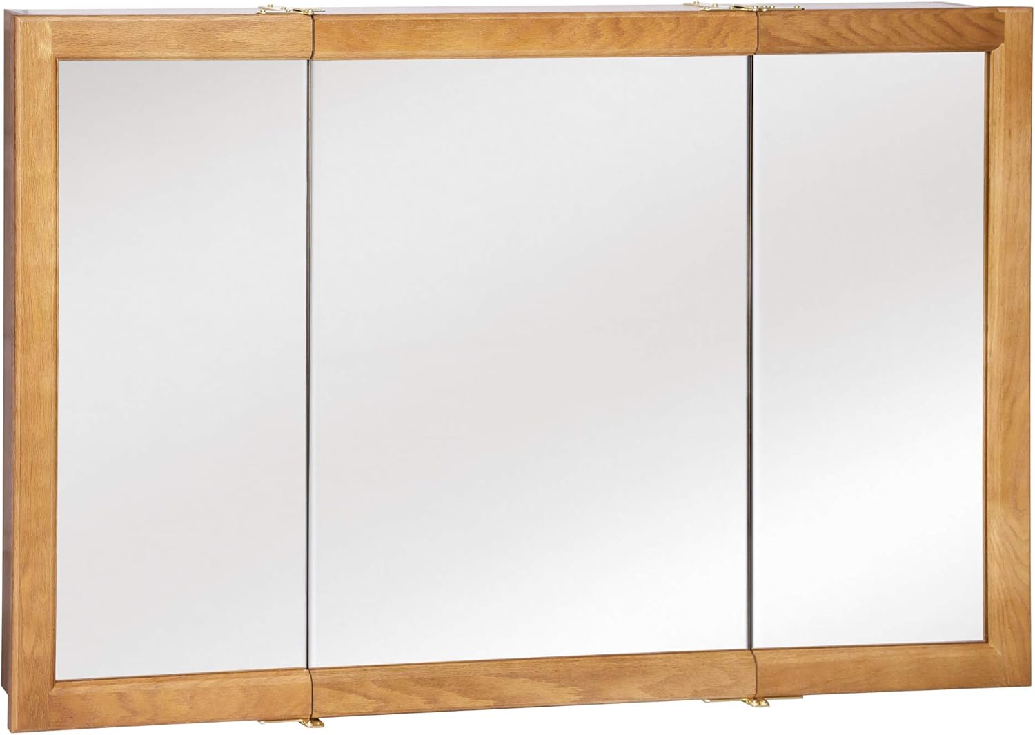 Design House 530584-NOK Richland 48 inches W x 4.75 inches D x 30 inches H Assembled Framed Tri-View Surface-Mount Bathroom, 48x30, Nutmeg Oak