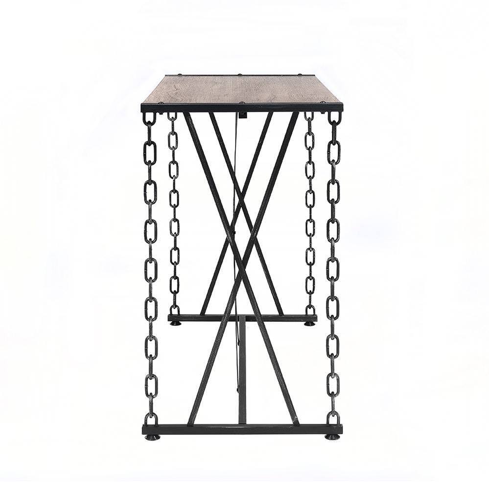 Jodie Bar Table - Rustic Oak (Brown) and Antique Black - Acme