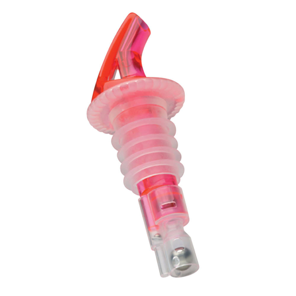 Precision Pours 200 WR 2 oz. Watermelon Red Measured Liquor Pourer - 12/Pack