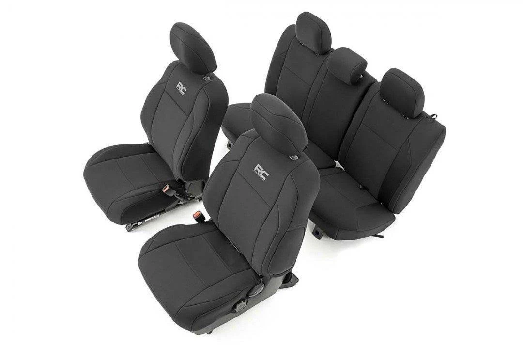 Rough Country Toyota Neoprene Front u0026 Rear Seat Covers (16-20 Tacoma)