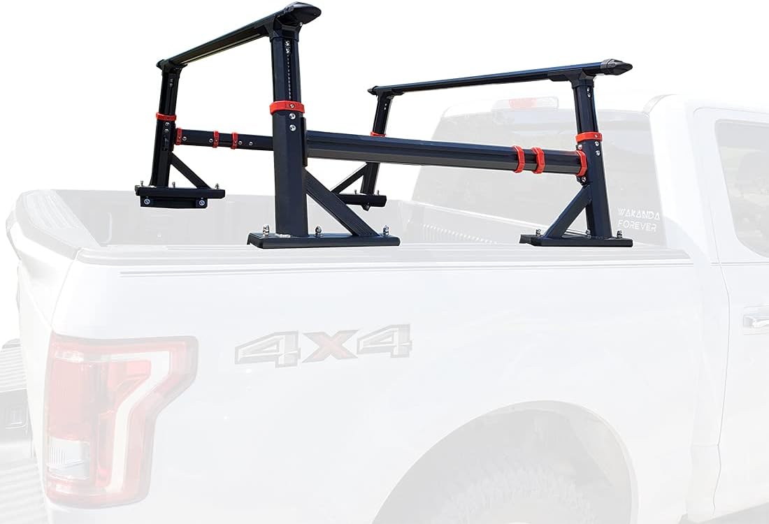 Heavy Duty Truck Bed Rack Adjustable-Height | 800LB Universal Extendable Pickup Truck Ladder Rack (Including Side Rails)
