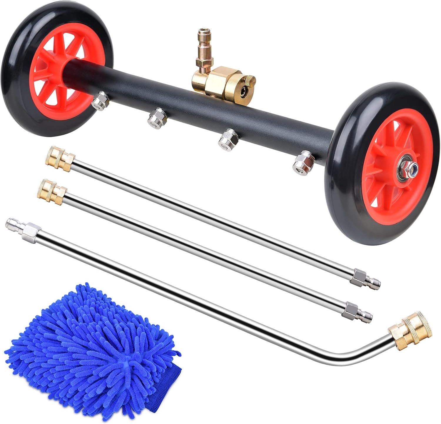 WARMQ 2-in-1 Pressure Washer Undercarriage Cleaner Water Broom, 16