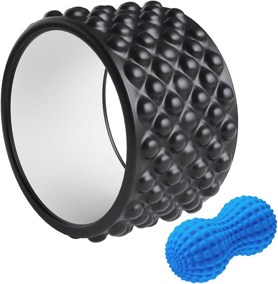 Kipika Foam Roller with Peanut Massage Ball, Yoga Wheel, Back Roller for Back Pain Relie, Muscle Treatment and Back Cracking, 12
