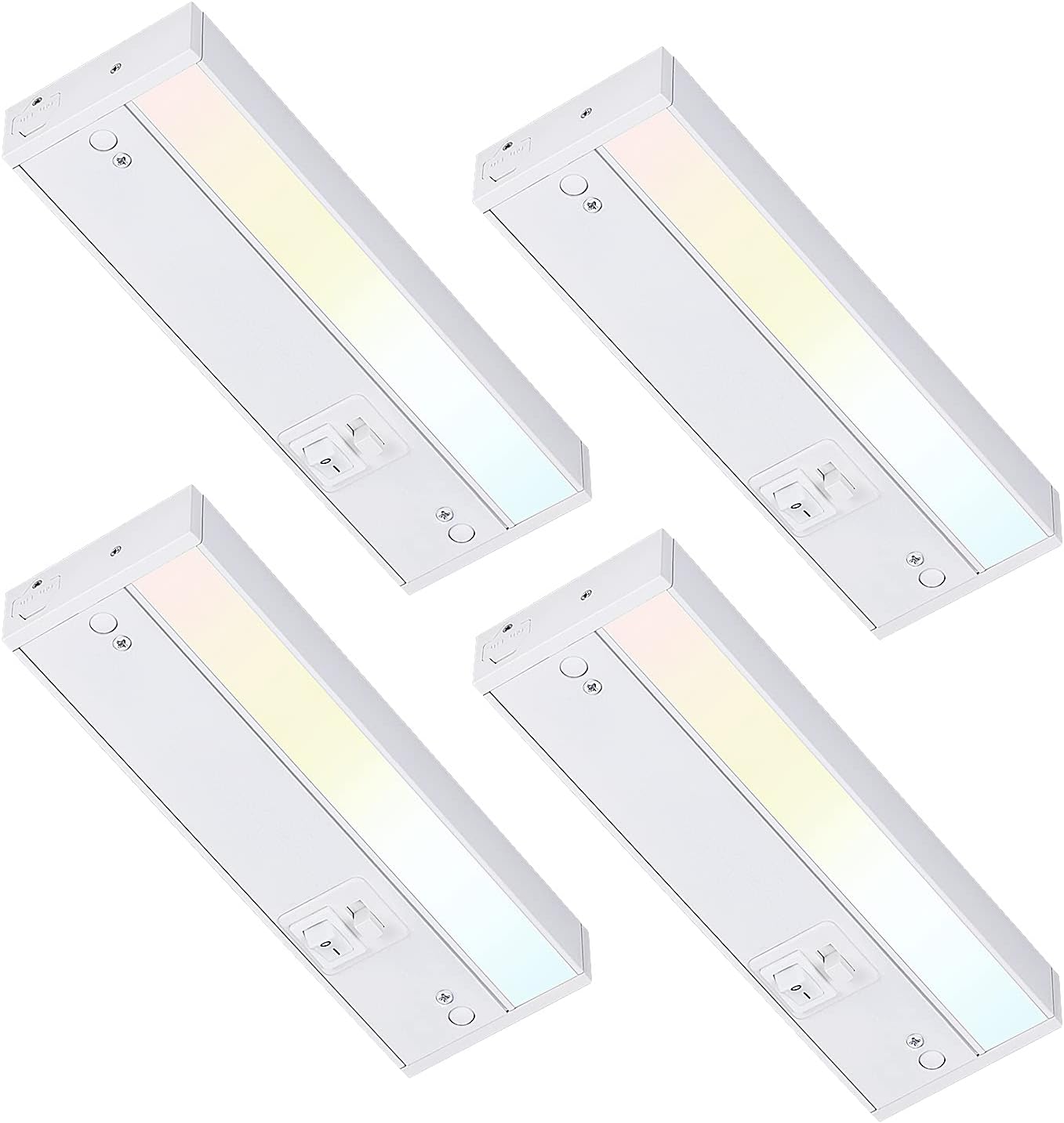 TORCHSTAR LED Under Cabinet Light, Hardwired or Plug-in, 12 Inch, 8W, Dimmable, Linkable, 3 Color Selectable, On/Off Switch Included, ETL & Energy Star, 120V, Bronze Finish, Pack of 4