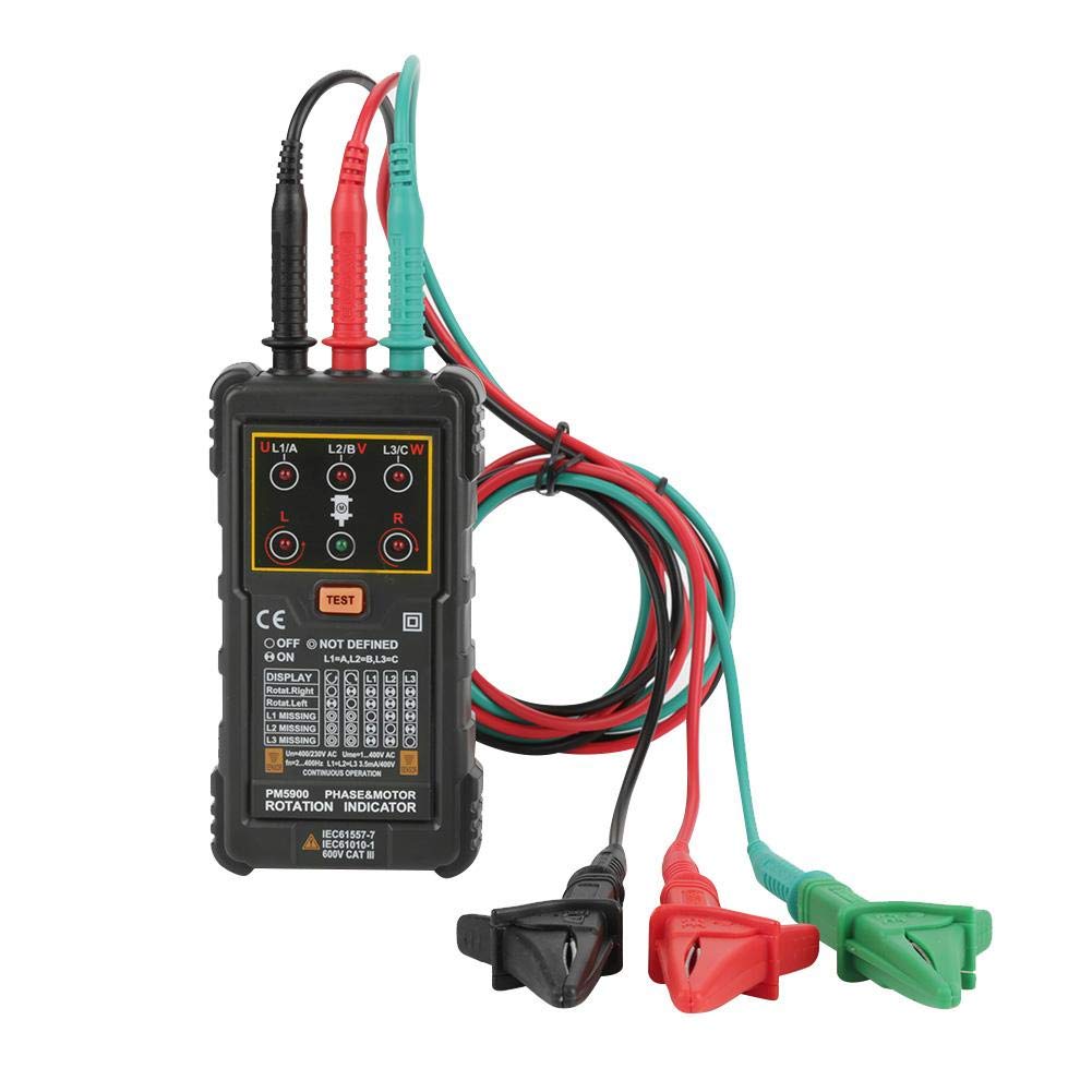 Motor Rotation Tester, PM5900 Portable Handheld Three Phase Motor Rotation Indicator Tester Pack of 2