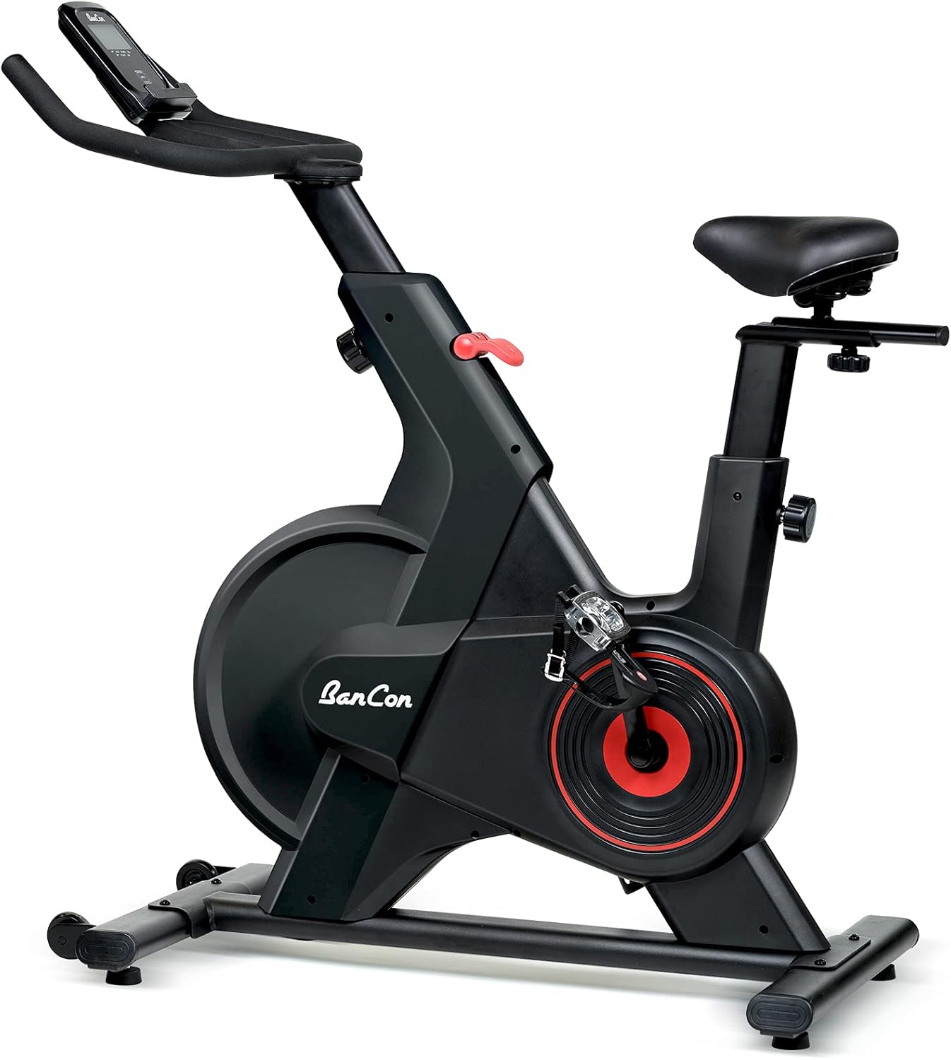 BANCON Magnetic Resistance Exercise Bike Indoor Cycling Bike Stationary Zwift Bluetooth Quiet Belt Drive Hidden Flywheel (Black)