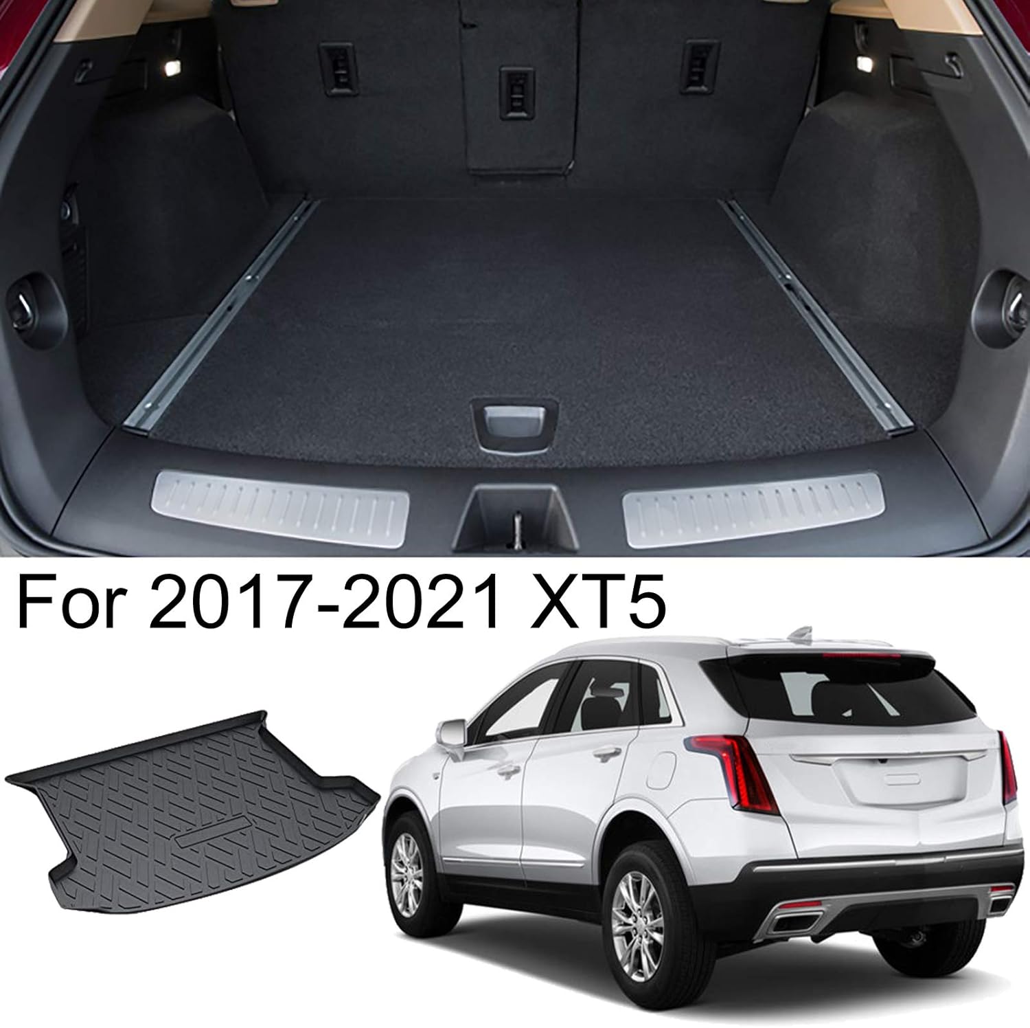 kaungka Cargo Liner Rear Cargo Tray Trunk Floor Mat Waterproof Protector for 2017-2020 Cadillac XT5