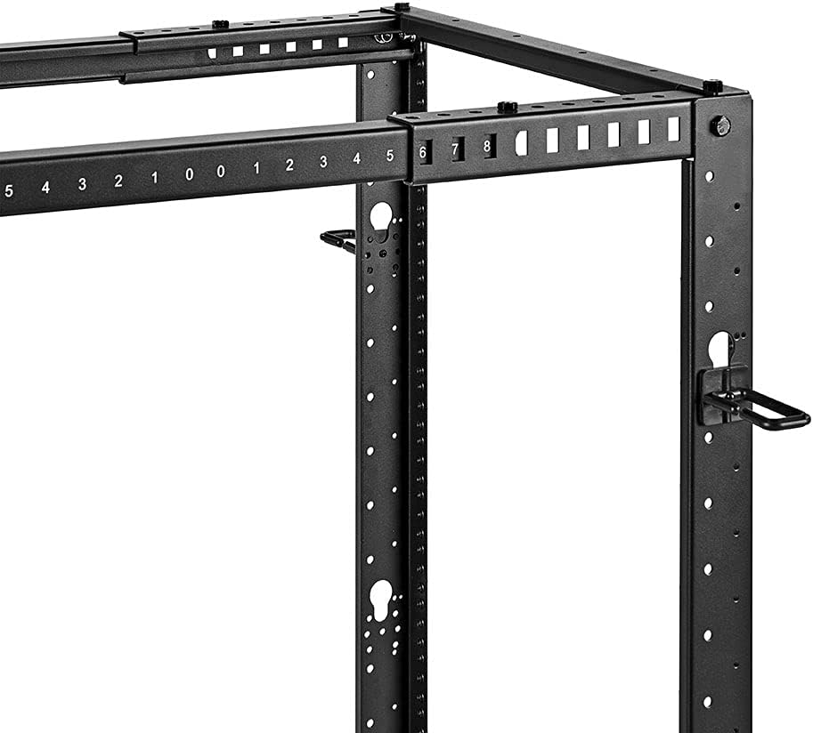NavePoint 18U 4-Post Open Frame Server Rack, 19-Inch Adjustable Depth 22