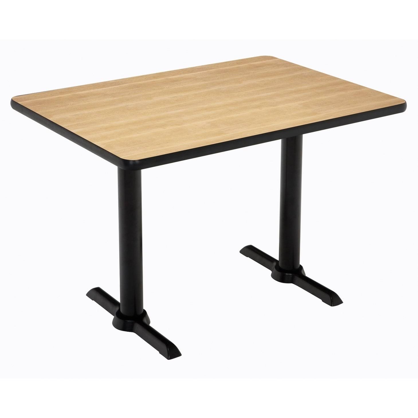 KFI Mode Multipurpose Table, Black T-Leg Base, Standard Height - 30x22 x 60x22 Top - Natural