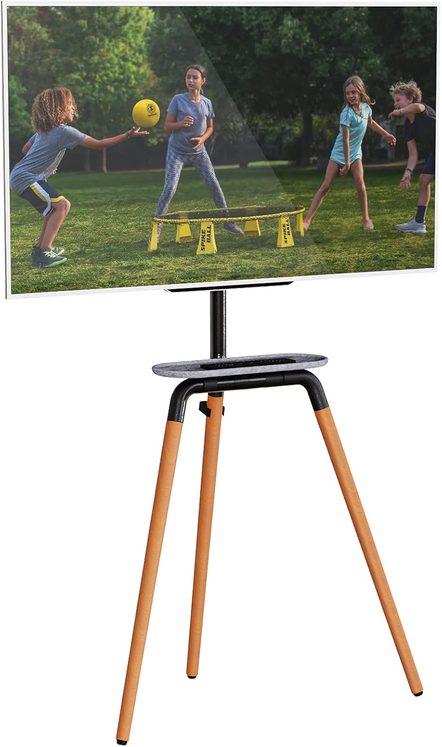 Artistic Easel Tripod TV Floor Stand for 45 to 65 Inch LED LCD Screen, PUTORSEN Portable Studio TV Display Stand, Adjustable TV Studio Mount with VESA 600x400mm, Holds up to 100lbs, Black