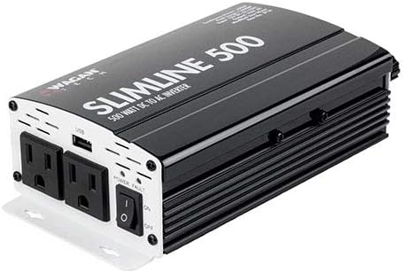 Wagan 3716 500W Slim Line AC to DC Inverter 500W TrueRated 1000W Surge Power Inverter Pack of 2