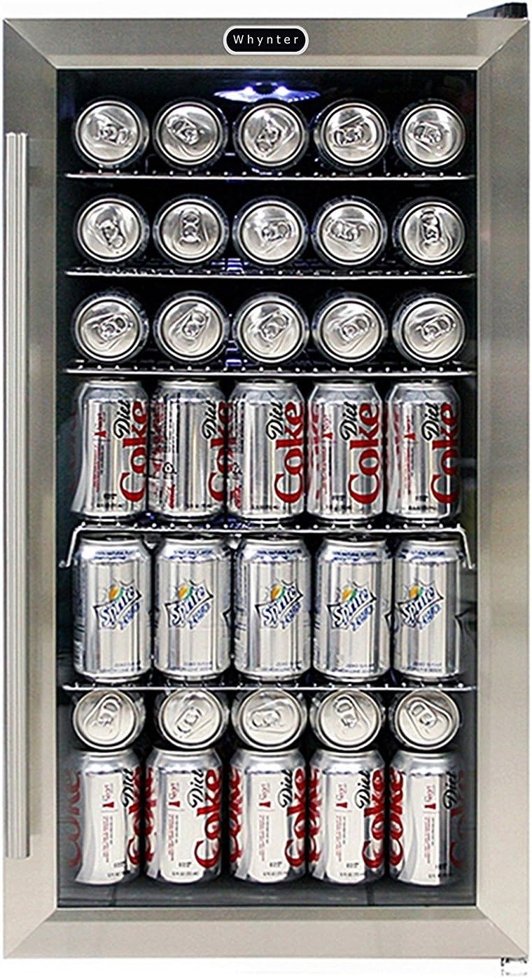 Whynter BR-130SB Beverage Refrigerator with Internal Fan, Black/Stainless Steel