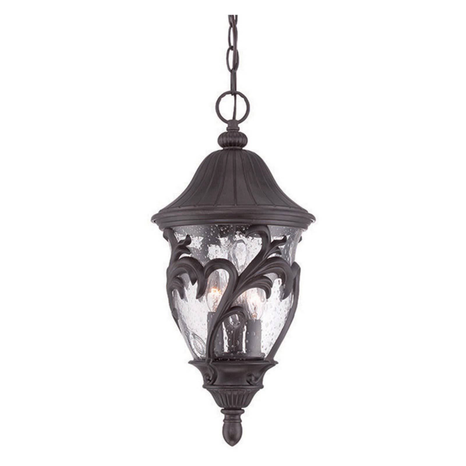 Acclaim Lighting Capri Collection Hanging Lantern 3-Light Outdoor Black Coral Light Fixture