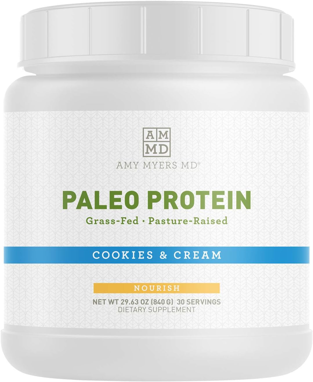 Pure Paleo Protein Powder by Dr. Amy Myers - Cookies and Cream - Clean Grass Fed, Pasture Raised Hormone Free - Non-GMO, Gluten & Dairy Free - Perfect Shake for Keto and Paleo Diet - 21g Per Serving Pack of 2