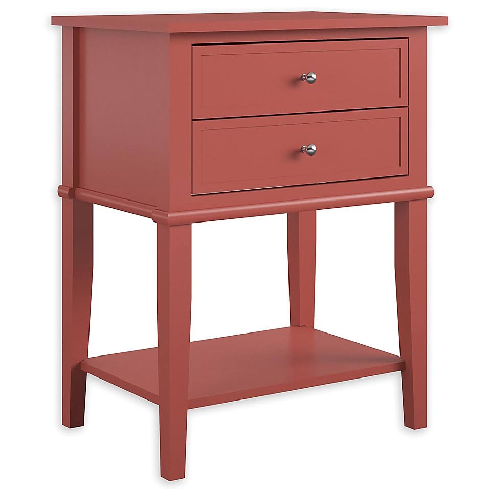 Ameriwood Home Franklin 2-Drawer Accent Table in Terracotta